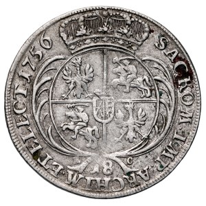 August III, 1733–1763, 18 groszy, 1756 E-C, Leipzig.