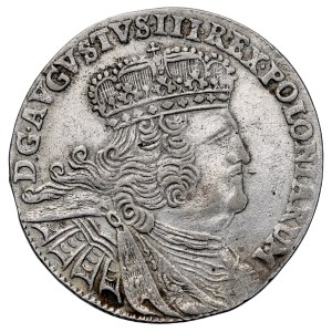 August III. 1733–1763, 8 Groschen 1753 E-C, Leipzig. Preußische Fälschung.