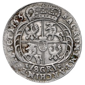 August III. 1733–1763, 8 Groschen 1753 E-C, Leipzig. Preußische Fälschung.