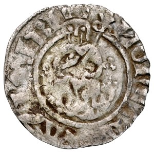 Casimir the Great, 1333–1370, Quartering, Kraków. Obverse: The king in majesty; Reverse: The Piast eagle.