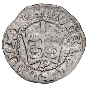 Władysław Jagiełło 1386-1434, Półgrosz, Kraków, Av.: Korona, pod nią litera P, Rv.: Orzeł jagielloński.
