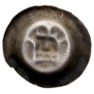 Teutonic Order, Button-shaped bracteate, Obverse: A crown, above which is a cross resting on a dot.