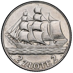 II RP, 2 złote 1936, Żaglowiec, Warszawa.