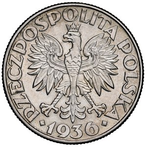 II RP, 2 złote 1936, Żaglowiec, Warszawa.