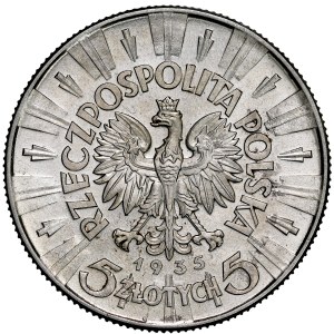 Second Polish Republic, 5 zlotych, 1935, Piłsudski, Warsaw.