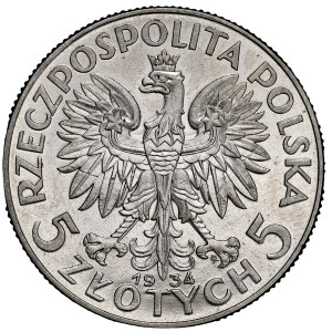 Seconda Repubblica Polacca, 5 zloty 1934, Donna, Varsavia.