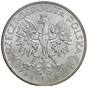 Second Polish Republic, 10 zlotych, 1932, Woman, Warsaw.