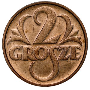 Second Polish Republic, 2 grosze, 1934, Warsaw.