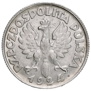 Second Polish Republic, 2 zlote, 1924 H, Girl, Birmingham.