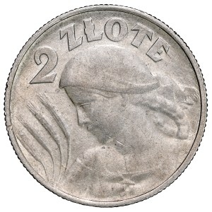 Second Polish Republic, 2 zlote, 1924 H, Girl, Birmingham.