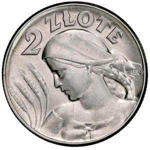 Second Polish Republic, 2 zlote, 1925, Girl, Philadelphia.