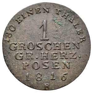 Grand Duchy of Poznań, 1 grosz, 1816 B, Wrocław.