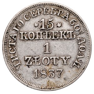 Russian Partition, 15 kopecks, 1 zloty, 1837 M-W, Warsaw.
