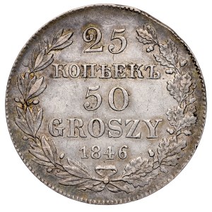 Russian Partition, 25 kopecks, 50 groszy, 1846 M-W, Warsaw.