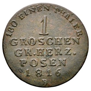 Grand Duchy of Poznań, 1 grosz, 1816 B, Wrocław.