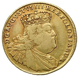 August III 1733-1763, 5 talarów 1755 E-C, Augustod'or, Lipsk.
