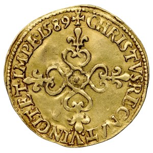 Henry of Valois, 1574–1589, Ecu d'or, 1589, Paris.