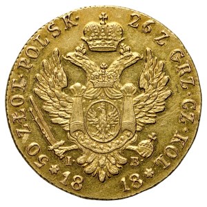 Królestwo Polskie, 50 złotych 1818 I-B, Warszawa.