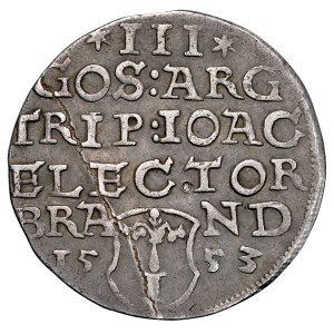Germany, Brandenburg, Joachim II Hector 1535-1571, Trojak 1553, Frankfurt. RR.