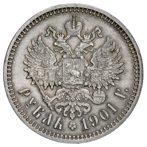 Russia, Nicholas II, 1894–1917, 1901 FZ ruble, St. Petersburg.