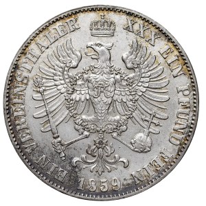 Kingdom of Prussia, Frederick William IV, 1840–1861, Thaler, 1859, Berlin.