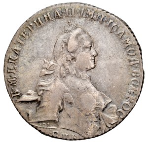 Russia, Catherine II, 1763–1796, Ruble, 1764, SPB-TI-YA1, St. Petersburg.