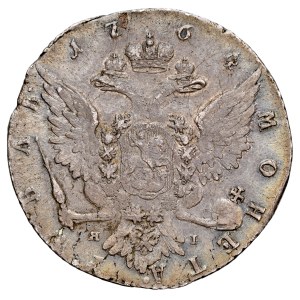 Russia, Catherine II, 1763–1796, Ruble, 1764, SPB-TI-YA1, St. Petersburg.