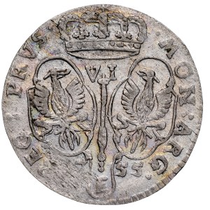Kingdom of Prussia, Frederick II the Great 1740–1786, Six-Reichsthaler 1755 E, Königsberg.