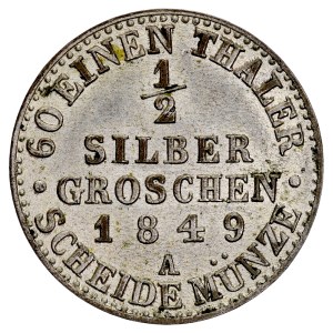 Kingdom of Prussia, Frederick William IV, 1840–1861, 1/2 grosz, 1849 A, Berlin.