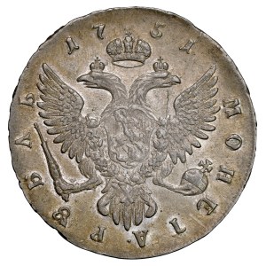 Rusko, Alžbeta I. 1741–1762, rubľ 1751 MMD, Moskva.