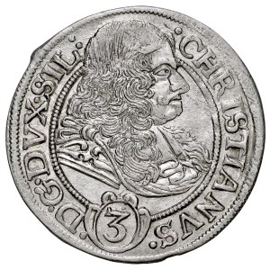 Schlesien, Herzogtum Legnica-Brzeg-Wołów, Christian 1639–1672, 3 Kreuzer 1670, Brzeg.