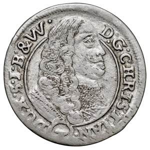 Silésie, Duché de Legnica-Brzeg-Wołów, Christian 1639-1672, 3 kreuzer 1665, Brzeg.
