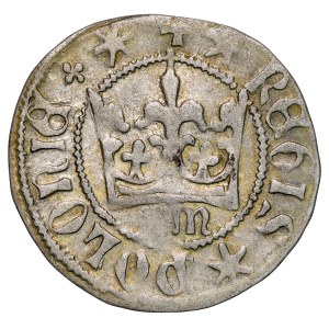 Kazimierz Jagiellończyk 1440-1492, mezzo grosz TM, Cracovia. RR.
