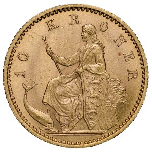 Danimarca, Cristiano IX, 10 corone 1900, Copenaghen.