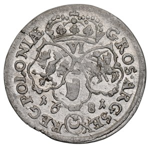 Jan III. Sobieski 1674–1696, šesťák z roku 1681, Bydhošť.