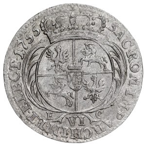 August III. 1733–1763, Šesták 1755 E-C, Lipsko.