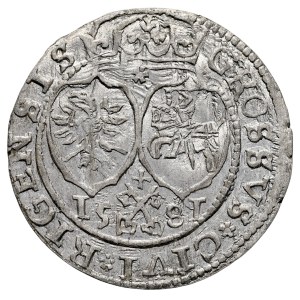 Štefan Báthory 1576–1586, groš 1581, Riga, R. Skorý typ.