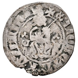 Casimiro il Grande 1333-1370, quarto di zloty, Cracovia. Dritto: il re in posa maestosa; rovescio: l’aquila dei Piasti.