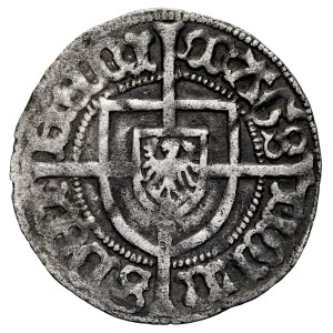 Jan von Tiefen 1489-1497, Grosz, Av.: Tarcza wielkiego mistrza, Rv.: Tarcza krzyżacka, Królewiec.