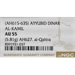 Islám, Ajjúbovci, dinár AH 627, al-Káhira, Al-Kamil Muhammad AH 616–635.