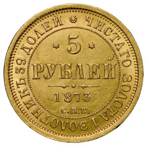 Russia, Alessandro II 1855-1881, 5 rubli 1873 HI, San Pietroburgo.