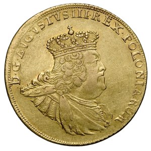 August III. 1733–1763, 10 Taler 1755 E-C, Doppel-Augustod'or, Leipzig.