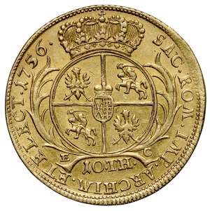 August III 1733-1763, 10 talarów 1755 E-C, Podwójny Augustod'or, Lipsk.