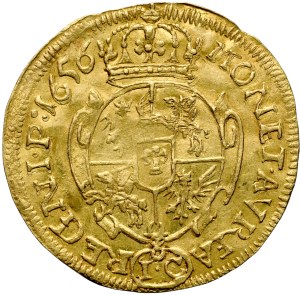 Jan II Kazimierz 1649-1668, Dukat 1656 IT/IC, Kraków.