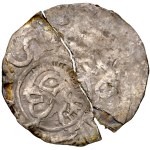 Bolesław Chrobry 992-1025, Denar po 1000 r., Wielkopolska, Av.: Głowa księcia w lewo, napis: BOLEZLAVVS, Rv.: Kapliczka, napis: AREAHLAT, RRR.