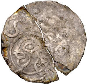 Bolesław Chrobry 992-1025, Denar po 1000 r., Wielkopolska, Av.: Głowa księcia w lewo, napis: BOLEZLAVVS, Rv.: Kapliczka, napis: AREAHLAT, RRR.