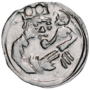 Silesia, Duchy of Legnica-Brzeg, Rupert II, Wenceslaus III, Louis III, 1419–1441, Halerz, Obverse: Virgin Mary with the Child, Reverse: Silesian Eagle, Lubin.