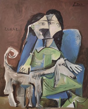 Pablo Picasso (1881-1973), Kobieta z pieskiem