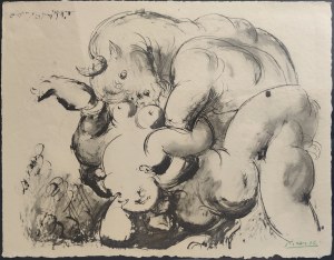 Pablo Picasso (1881-1973), Minotaur (Mitologiczna scena erotyczna), 1967
