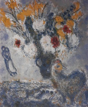 Marc Chagall (1887-1985), Bukiet kwiatów i para